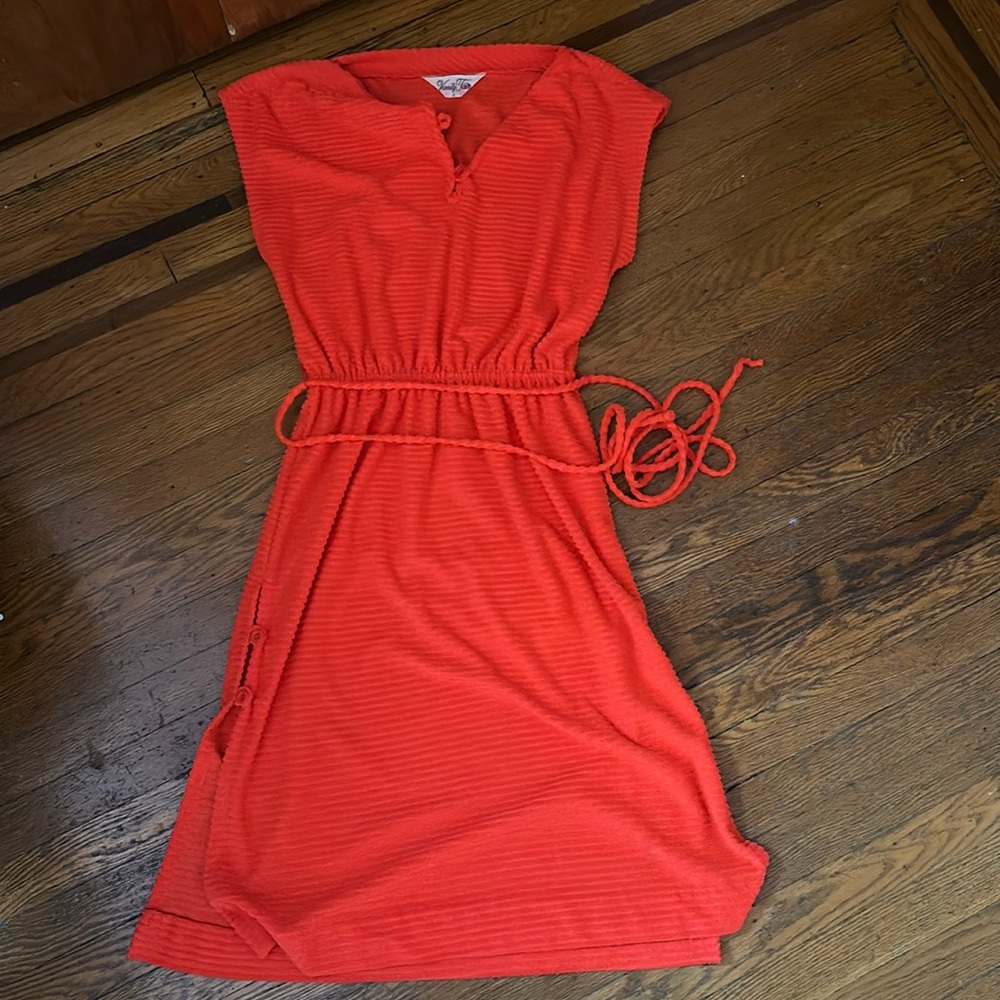 Vintage orange terrycloth dress.